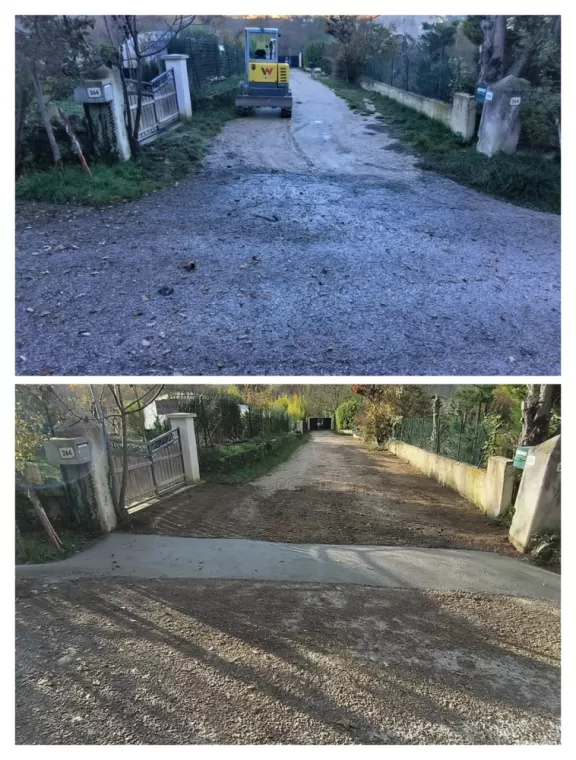 Création d’un revers d’eau en béton type « Dos d’âne » sur APT., Saint-Saturnin-lès-Apt, Poncet Travaux Verts
