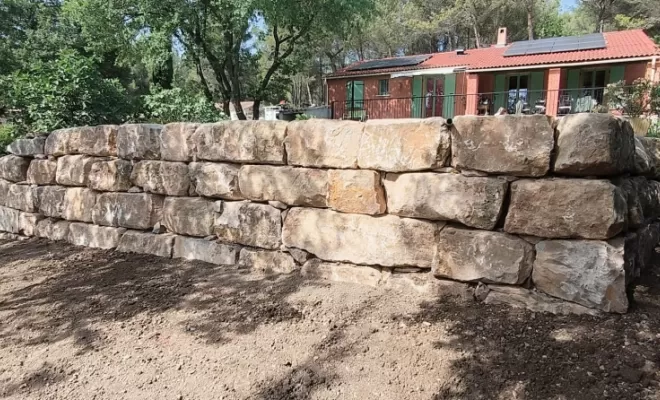 Mur de soutènement et d'enrochement, Saint-Saturnin-lès-Apt, Poncet Travaux Verts