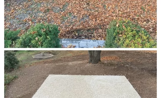 Aménagement d'une terrasse en gravier, Saint-Saturnin-lès-Apt, Poncet Travaux Verts